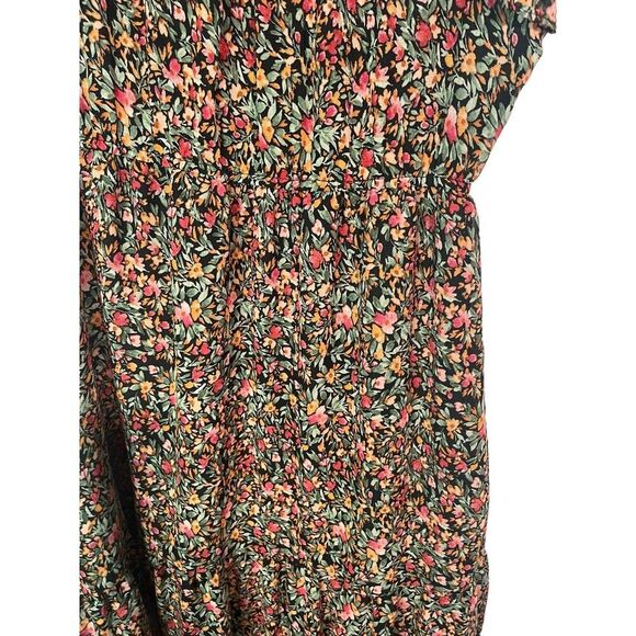 BB Dakota by Steve Madden Floral Tiered Midi Dress Small Boho Fall - Picture 5 of 11